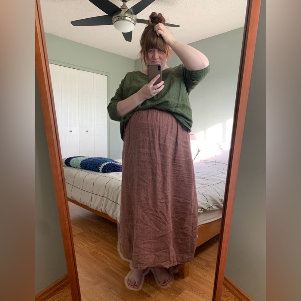 Flax Linen Maxi Skirt